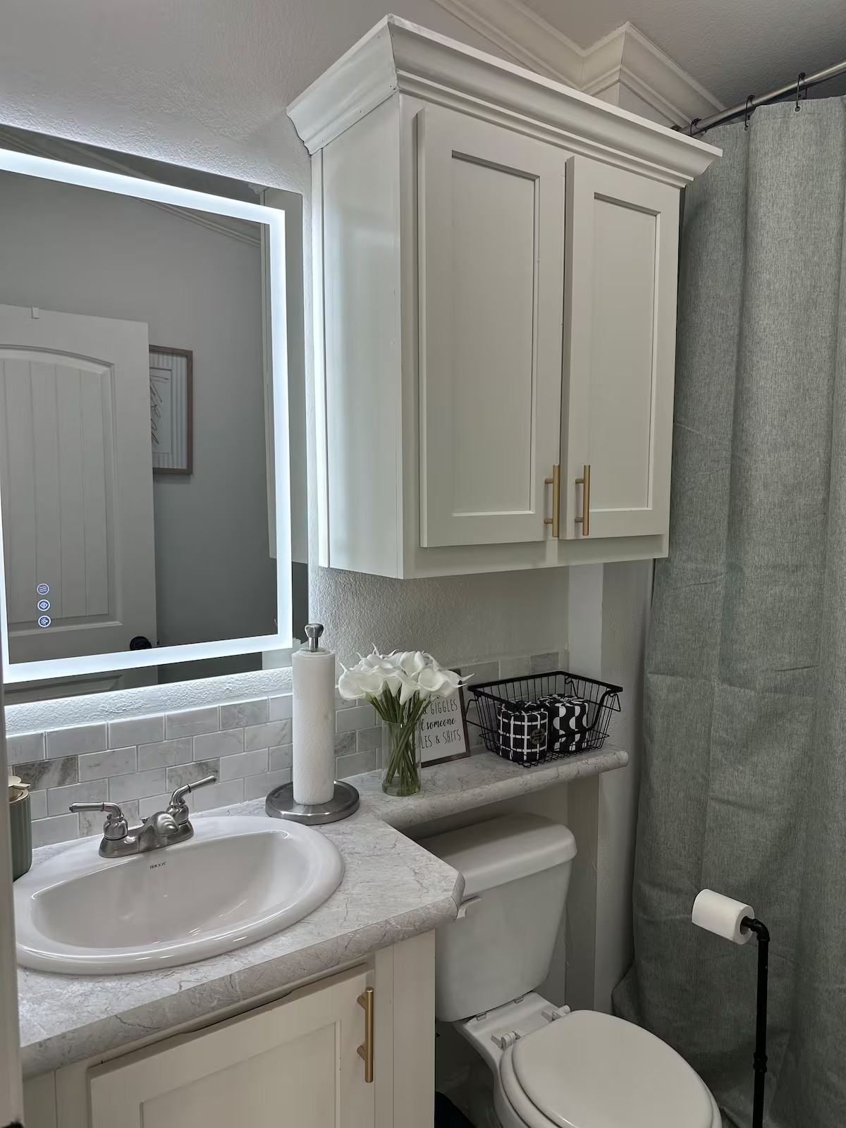 Full bathroom with bathtub and modern fixtures