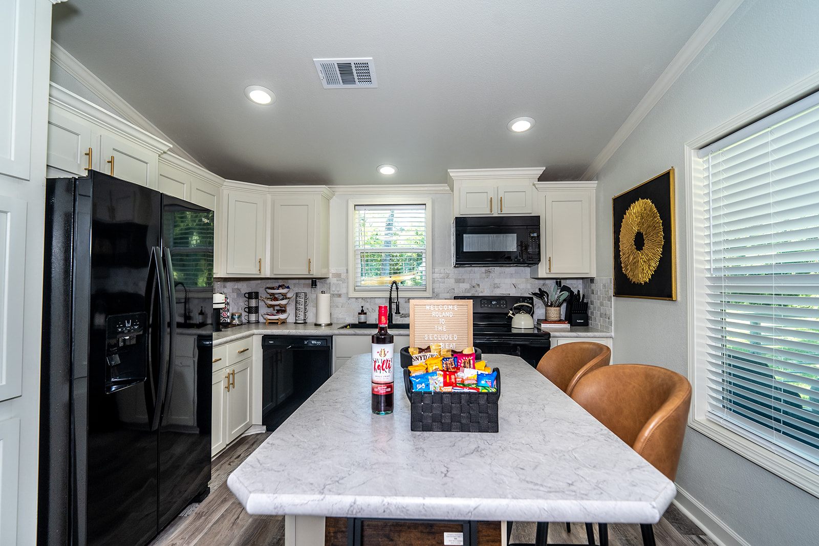 Modern kitchen at The Secluded Retreat