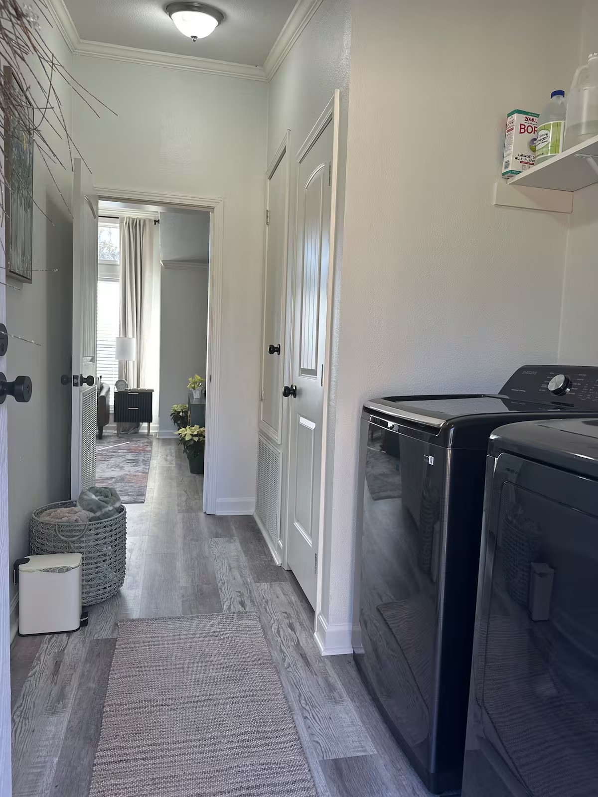 Laundry room with modern appliances