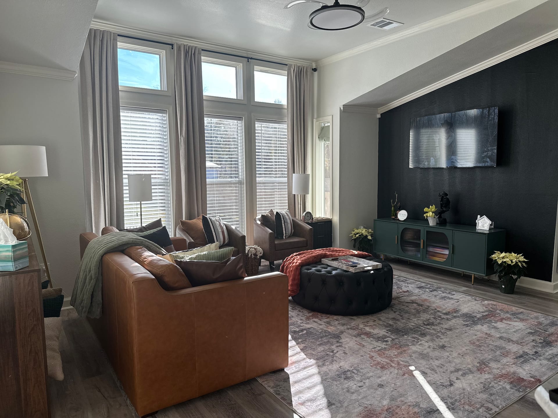 Cozy living room at The Secluded Retreat